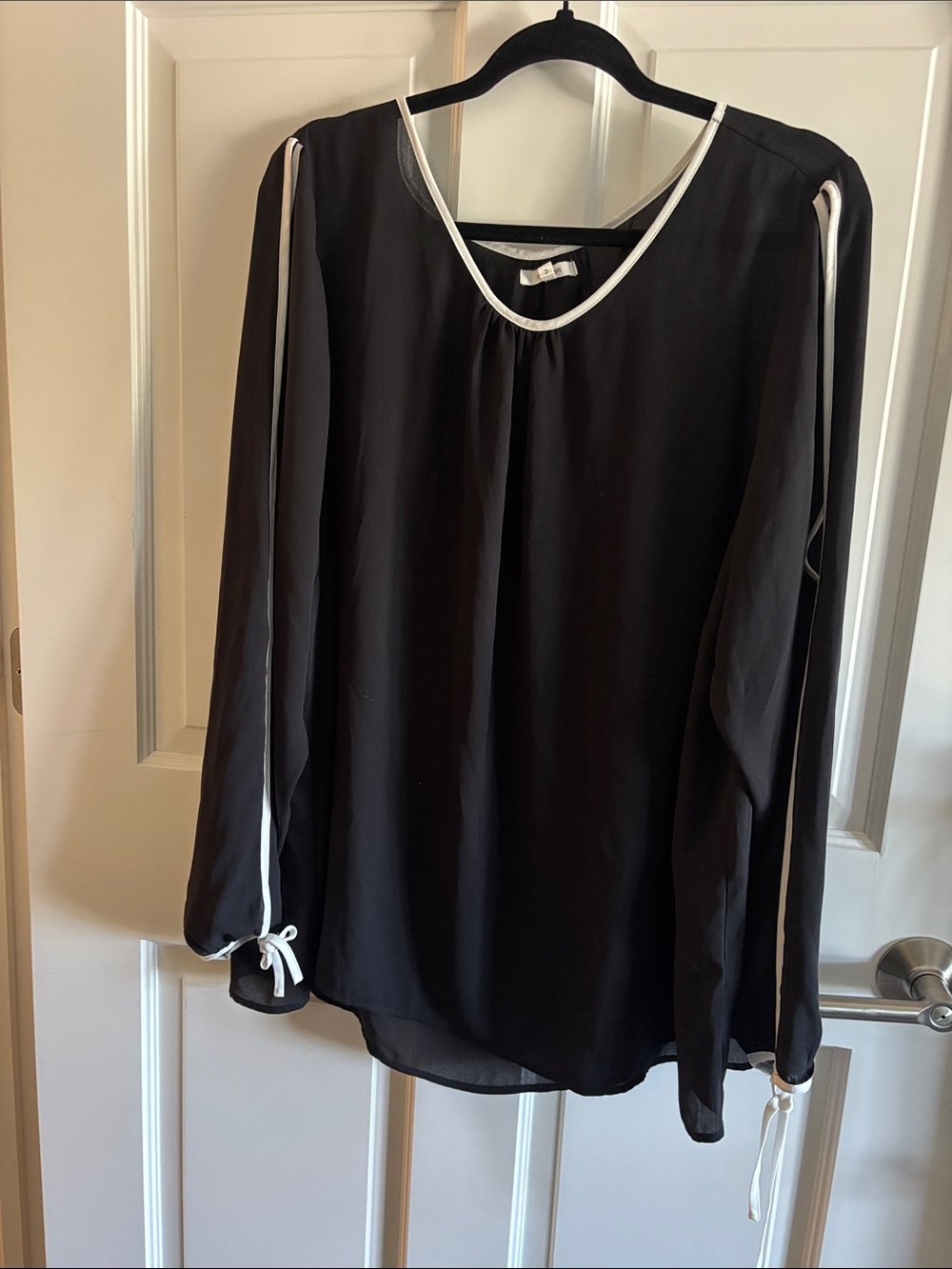 Maurices Black Swim Cover Up with White Piping